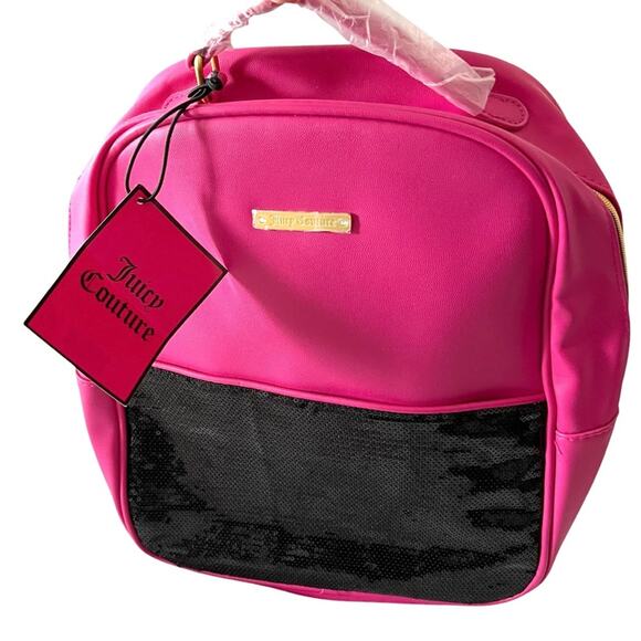 NEW JUICY COUTURE Hot Pink & Black Sequin Backpack Bag FAST SHIPPING NWT 1507-57 main image 4